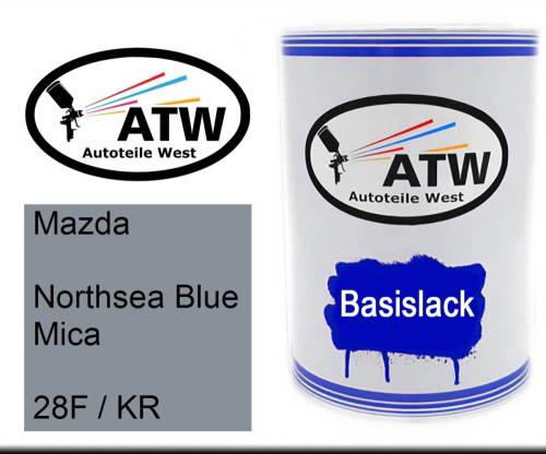 Mazda, Northsea Blue Mica, 28F / KR: 500ml Lackdose, von ATW Autoteile West.